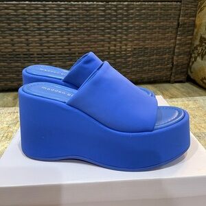 Madden Girl Vibrant Blue Wedge Sandals